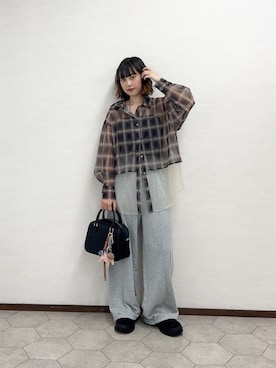 「レイヤード」｜「アイテム（キャミソール）」を使った、河野楓佳さん（レディース・157cm）の夏コーディネート