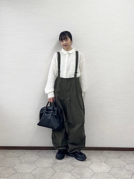 「アイテム（ボストンバッグ）」を使った、河野楓佳さん（レディース・157cm）の夏コーディネート