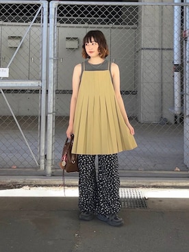 「プリーツ」｜fuurikooさん（レディース・157cm）の夏コーディネート