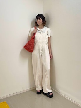 「アイテム（サロペット/オーバーオール）」を使った、fuurikooさん（レディース・157cm）の夏コーディネート