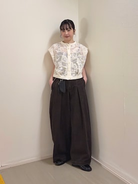 「KBF（ケイビーエフ）のアイテム（トップス）」を使った、河野楓佳さん（レディース・157cm）の春コーディネート