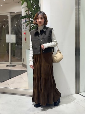 河野楓佳さん（レディース・157cm）の冬コーディネート