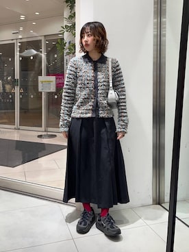 「KBF（ケイビーエフ）のベストセパレートワンピース（ワンピース）」を使った、河野楓佳さん（レディース・157cm）の冬コーディネート