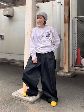 「イチ推しデニムコーデ」｜河野楓佳さん（レディース・157cm）の秋コーディネート