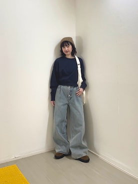 河野楓佳さん（レディース・157cm）の冬コーディネート