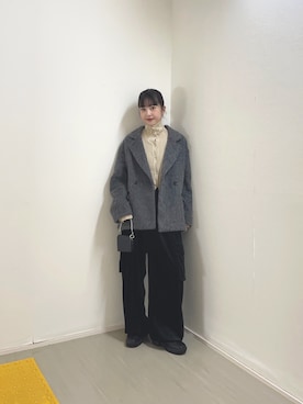 「アイテム（財布）」を使った、河野楓佳さん（レディース・157cm）の冬コーディネート