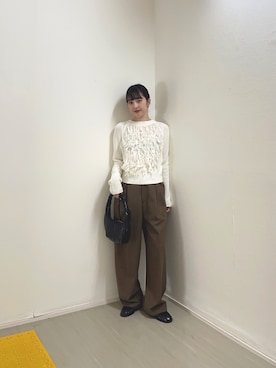 「アイテム（その他シューズ）」を使った、河野楓佳さん（レディース・157cm）の冬コーディネート