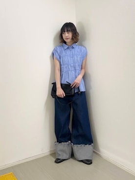 「アイテム（その他シューズ、グレー系）」を使った、fuurikooさん（レディース・157cm）の夏コーディネート