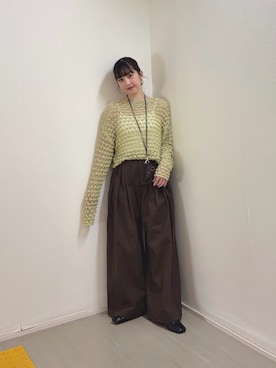 「KBF（ケイビーエフ）のアイテム（バッグ）」を使った、河野楓佳さん（レディース・157cm）の春コーディネート