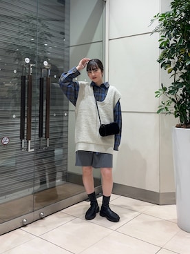 河野楓佳さん(レディース・157cm)の冬コーディネート