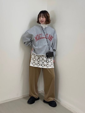 「アイテム（財布）」を使った、河野楓佳さん（レディース・157cm）の冬コーディネート