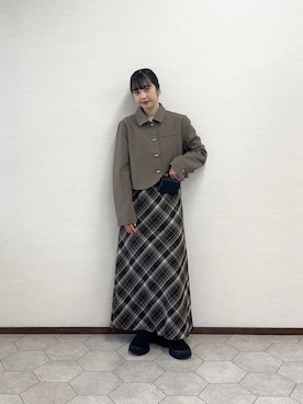 「ナロースカート」｜河野楓佳さん（レディース・157cm）の秋コーディネート