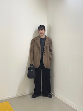 「RODE SKO（ロデスコ）のアイテム」を使った、河野楓佳さん（レディース・157cm）の秋コーディネート