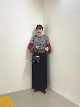 「アイテム（その他シューズ）」を使った、河野楓佳さん（レディース・157cm）の冬コーディネート