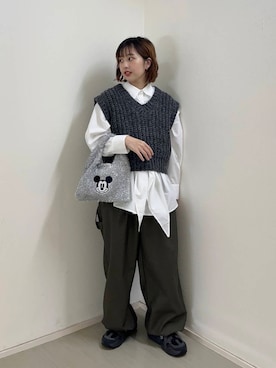 河野楓佳さん(レディース・157cm)の秋コーディネート