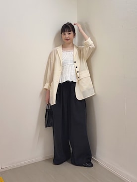 「KBF（ケイビーエフ）のアイテム（ハンドバッグ）」を使った、河野楓佳さん（レディース・157cm）の夏コーディネート