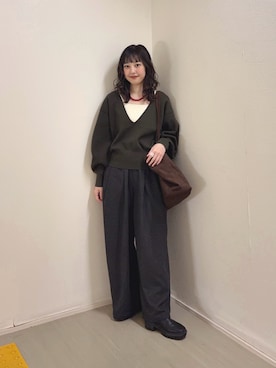 河野楓佳さん(レディース・157cm)の秋コーディネート
