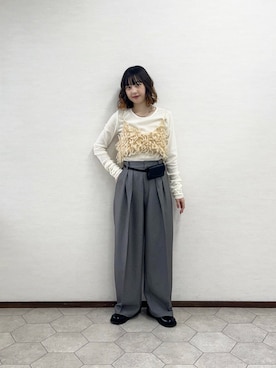 「アイテム（その他シューズ）」を使った、河野楓佳さん（レディース・157cm）の秋コーディネート