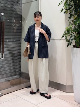 「KBF（ケイビーエフ）のアイテム（ジャケット/アウター）」を使った、河野楓佳さん（レディース・157cm）の夏コーディネート