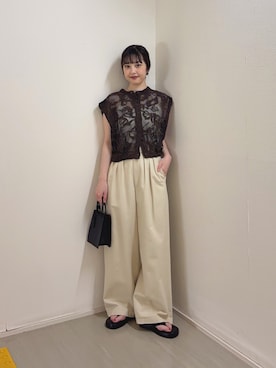 河野楓佳さん(レディース・157cm)の夏コーディネート