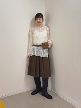 河野楓佳さん（レディース・157cm）の秋コーディネート