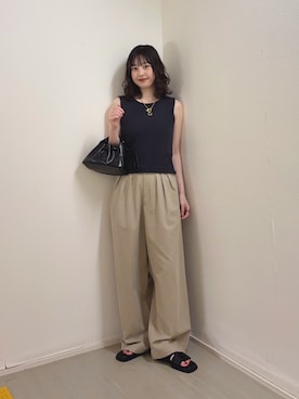 「KBF（ケイビーエフ）のアイテム（アクセサリー）」を使った、河野楓佳さん（レディース・157cm）の夏コーディネート