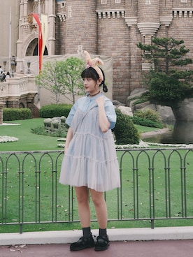 「WC（ダブル シー）のアイテム（シャツワンピース）」を使った、imamandaさん（レディース・158cm）の春コーディネート