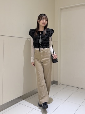 「FREE'S MART（フリーズマート）のアイテム（パンツ）」を使った、misakiさん（レディース・163cm）の秋コーディネート