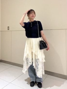 「アイテム（トップス）」を使った、misakiさん（レディース・163cm）の夏コーディネート