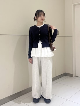 「FREE'S MART（フリーズマート）のアイテム（カーディガン/ボレロ）」を使った、misakiさん（レディース・163cm）の秋コーディネート