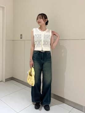 「アイテム（ベスト）」を使った、misakiさん（レディース・163cm）の夏コーディネート