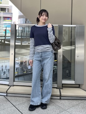 「FREE'S MART（フリーズマート）のアイテム（パンツ）」を使った、misakiさん（レディース・163cm）の春コーディネート