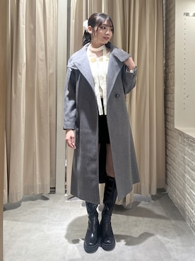 「アイテム（ステンカラーコート）」を使った、misakiさん（レディース・163cm）の秋コーディネート