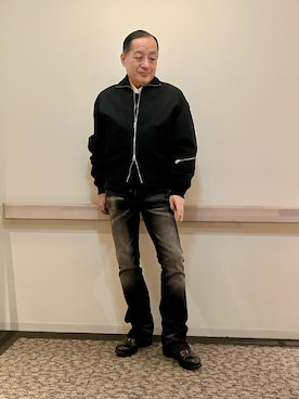 「アイテム（ミリタリージャケット）」を使った、Syamamさん（メンズ・168cm）の秋コーディネート