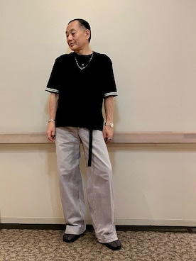 「アイテム（ブーツ、グレー系）」を使った、Syamamさん（メンズ・168cm）の夏コーディネート