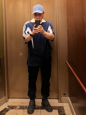 「Y-3（ワイスリー）のアイテム」を使った、Syamamさん（メンズ・168cm）の夏コーディネート