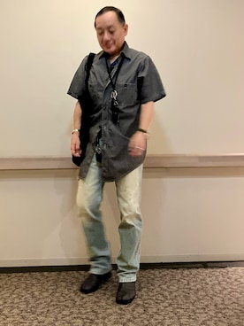 「アイテム（ブーツ）」を使った、Syamamさん（メンズ・168cm）の秋コーディネート
