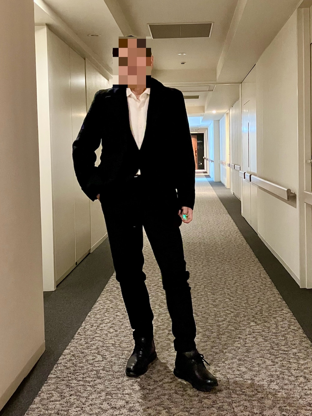 「COMME des GARCONS HOMME DEUXのアイテム（ジャケット/アウター、ブラック系）」を使った、Syamamさん（メンズ・168cm）の冬コーディネートの1枚目の写真