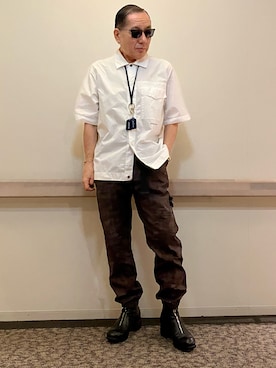 「アイテム（カーゴパンツ）」を使った、Syamamさん（メンズ・168cm）の秋コーディネート