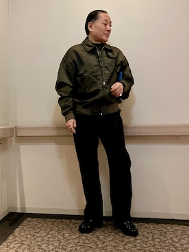 「アイテム（ミリタリージャケット）」を使った、Syamamさん（メンズ・168cm）の秋コーディネート