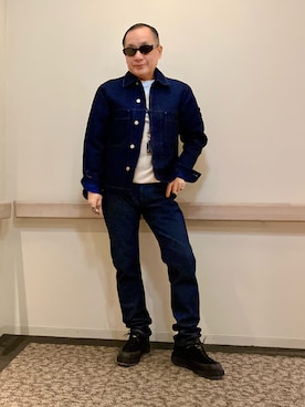 「アイテム（デニムジャケット）」を使った、Syamamさん（メンズ・168cm）の秋コーディネート