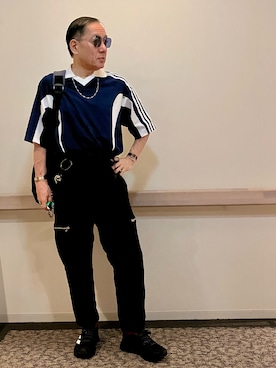 「Y-3（ワイスリー）のアイテム」を使った、Syamamさん（メンズ・168cm）の夏コーディネート