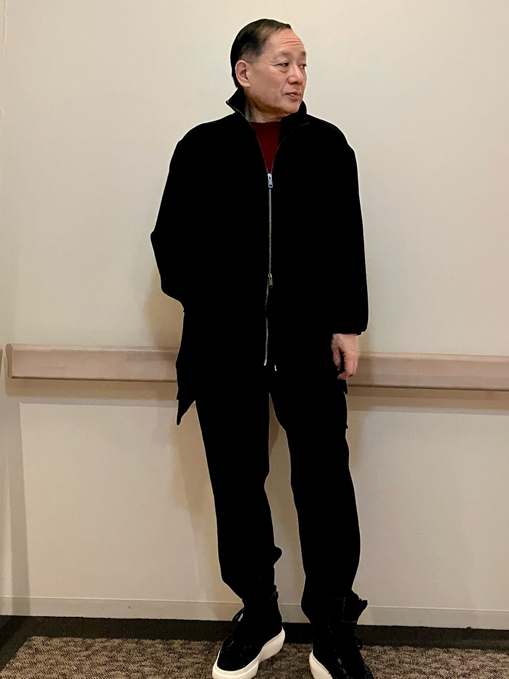 「Ground Yのアイテム（ジャケット/アウター、ブラック系）」を使った、Syamamさん（メンズ・168cm）の春コーディネートの1枚目の写真
