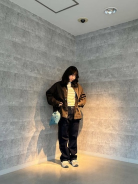「アイテム（カバーオール）」を使った、りのさん（レディース・156cm）の秋コーディネート