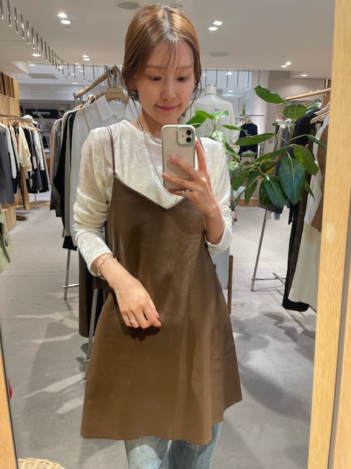 レイヤードにも◎》レザーチュニックキャミ（シャツ/ブラウス