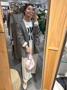 「スラックスパンツ」｜「アイテム（アクセサリー）」を使った、idate_159cmさん（レディース・159cm）の秋コーディネート