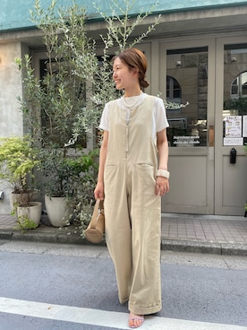 「アイテム（オールインワン・サロペット）」を使った、idate_159cmさん（骨格ナチュラル・レディース・159cm）の夏コーディネート