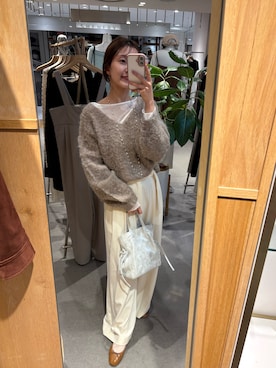 「スラックスパンツ」｜「アイテム（アクセサリー）」を使った、idate_159cmさん（レディース・159cm）の秋コーディネート