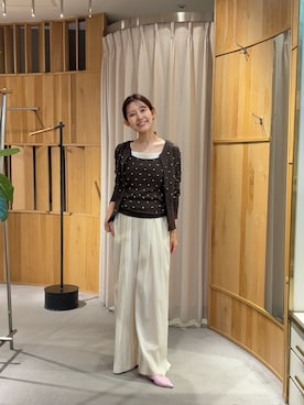 「ドット柄」｜idate_159cmさん（レディース・159cm）の秋コーディネート