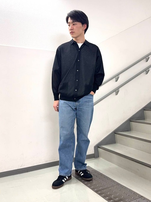 セール】リネンライク ロングスリーブシャツカーディガン